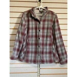 Noble Outfitters Flannel Shirt Jacket Mens XL Sherpa Lined Button Up Plaid